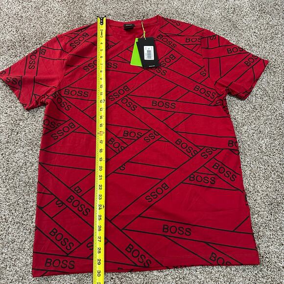 HUGO BOSS Men's Logo Tape-Print T-Shirt Size XL In Red - Picture 6 of 8
